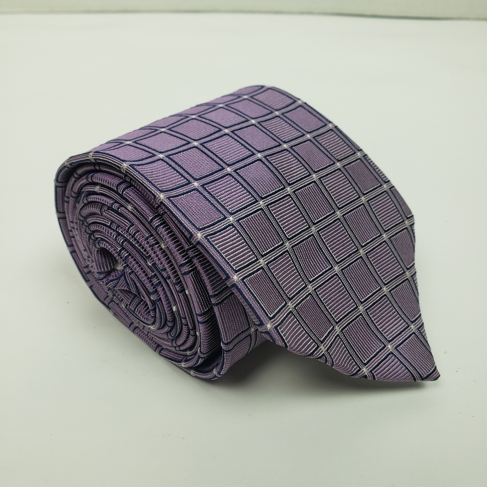 Brooks Brothers Pure Silk Grid Purple Tie